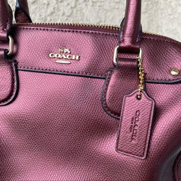 SOLD Coach metallic red crossbody dual purse - Picture 3 of 9